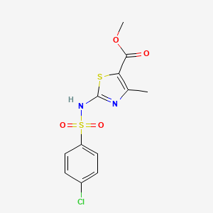 molecular formula C12H11ClN2O4S2 B10970130 Methyl 2-{[(4-chlorophenyl)sulfonyl]amino}-4-methyl-1,3-thiazole-5-carboxylate 