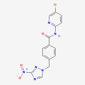 N-(5-bromopyridin-2-yl)-4-[(3-nitro-1H-1,2,4-triazol-1-yl)methyl]benzamide