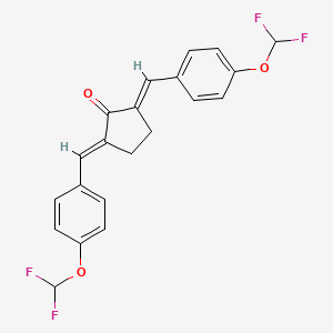 molecular formula C21H16F4O3 B10970144 (2E,5E)-2,5-bis[4-(difluoromethoxy)benzylidene]cyclopentanone 