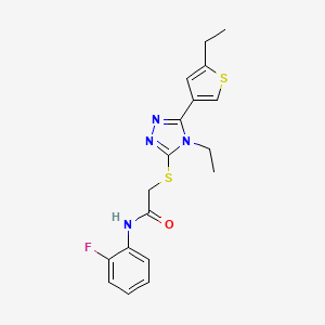 2-{[4-ethyl-5-(5-ethylthiophen-3-yl)-4H-1,2,4-triazol-3-yl]sulfanyl}-N-(2-fluorophenyl)acetamide