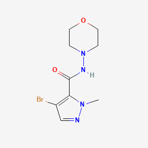 molecular formula C9H13BrN4O2 B10970162 4-bromo-1-methyl-N-(morpholin-4-yl)-1H-pyrazole-5-carboxamide 