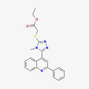 molecular formula C22H20N4O2S B10970260 ethyl {[4-methyl-5-(2-phenylquinolin-4-yl)-4H-1,2,4-triazol-3-yl]sulfanyl}acetate 