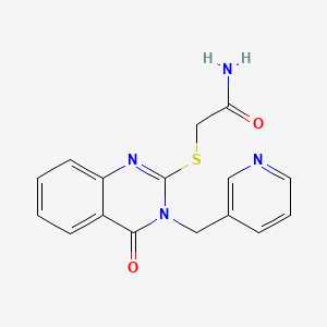 molecular formula C16H14N4O2S B10970299 2-{[4-Oxo-3-(pyridin-3-ylmethyl)-3,4-dihydroquinazolin-2-yl]sulfanyl}acetamide CAS No. 777874-25-6