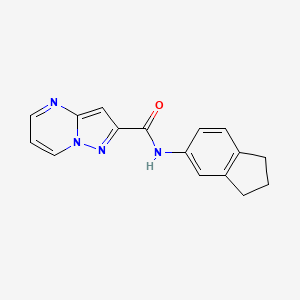 molecular formula C16H14N4O B10970304 N-(2,3-dihydro-1H-inden-5-yl)pyrazolo[1,5-a]pyrimidine-2-carboxamide 