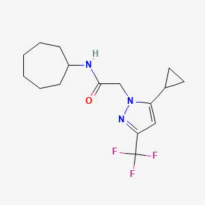 N-cycloheptyl-2-[5-cyclopropyl-3-(trifluoromethyl)-1H-pyrazol-1-yl]acetamide