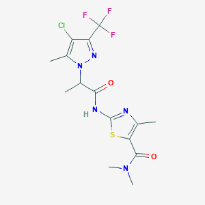 2-({2-[4-chloro-5-methyl-3-(trifluoromethyl)-1H-pyrazol-1-yl]propanoyl}amino)-N,N,4-trimethyl-1,3-thiazole-5-carboxamide