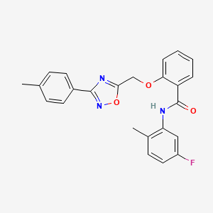 molecular formula C24H20FN3O3 B10970356 N-(5-fluoro-2-methylphenyl)-2-{[3-(4-methylphenyl)-1,2,4-oxadiazol-5-yl]methoxy}benzamide 