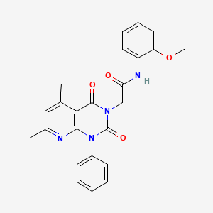 2-(5,7-dimethyl-2,4-dioxo-1-phenyl-1,4-dihydropyrido[2,3-d]pyrimidin-3(2H)-yl)-N-(2-methoxyphenyl)acetamide