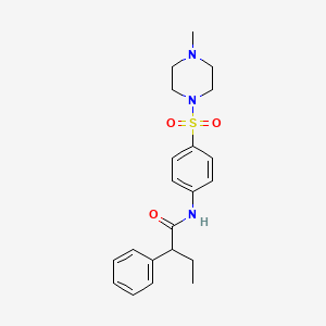 molecular formula C21H27N3O3S B10970407 N-{4-[(4-methylpiperazin-1-yl)sulfonyl]phenyl}-2-phenylbutanamide 