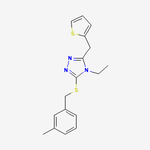 molecular formula C17H19N3S2 B10970415 4-ethyl-3-[(3-methylbenzyl)sulfanyl]-5-(thiophen-2-ylmethyl)-4H-1,2,4-triazole 