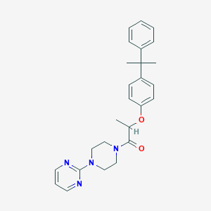 molecular formula C26H30N4O2 B10970418 2-[4-(2-Phenylpropan-2-yl)phenoxy]-1-[4-(pyrimidin-2-yl)piperazin-1-yl]propan-1-one 