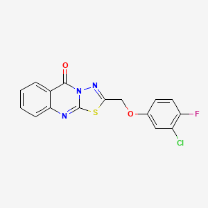 molecular formula C16H9ClFN3O2S B10970428 2-[(3-chloro-4-fluorophenoxy)methyl]-5H-[1,3,4]thiadiazolo[2,3-b]quinazolin-5-one 