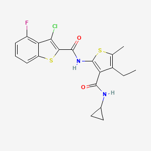 molecular formula C20H18ClFN2O2S2 B10970434 3-chloro-N-[3-(cyclopropylcarbamoyl)-4-ethyl-5-methylthiophen-2-yl]-4-fluoro-1-benzothiophene-2-carboxamide 