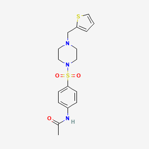 molecular formula C17H21N3O3S2 B10970439 N-(4-{[4-(thiophen-2-ylmethyl)piperazin-1-yl]sulfonyl}phenyl)acetamide 