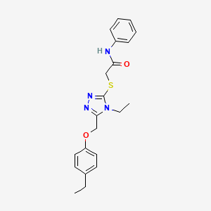 2-({4-ethyl-5-[(4-ethylphenoxy)methyl]-4H-1,2,4-triazol-3-yl}sulfanyl)-N-phenylacetamide