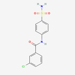 molecular formula C13H11ClN2O3S B10970510 3-chloro-N-(4-sulfamoylphenyl)benzamide CAS No. 19411-45-1