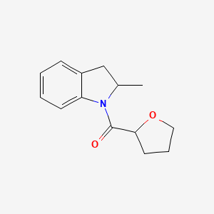 molecular formula C14H17NO2 B10970516 (2-methyl-2,3-dihydro-1H-indol-1-yl)(tetrahydrofuran-2-yl)methanone 