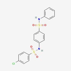 molecular formula C18H15ClN2O4S2 B10970522 4-chloro-N-[4-(phenylsulfamoyl)phenyl]benzenesulfonamide 