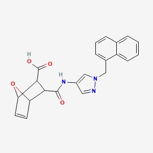 molecular formula C22H19N3O4 B10970545 3-{[1-(naphthalen-1-ylmethyl)-1H-pyrazol-4-yl]carbamoyl}-7-oxabicyclo[2.2.1]hept-5-ene-2-carboxylic acid 