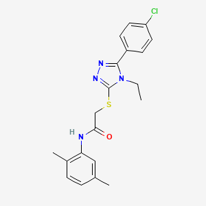 2-{[5-(4-chlorophenyl)-4-ethyl-4H-1,2,4-triazol-3-yl]sulfanyl}-N-(2,5-dimethylphenyl)acetamide