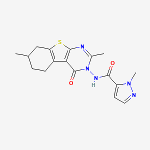 N-(2,7-dimethyl-4-oxo-5,6,7,8-tetrahydro[1]benzothieno[2,3-d]pyrimidin-3(4H)-yl)-1-methyl-1H-pyrazole-5-carboxamide