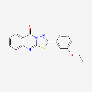 molecular formula C17H13N3O2S B10970582 2-(3-ethoxyphenyl)-5H-[1,3,4]thiadiazolo[2,3-b]quinazolin-5-one 