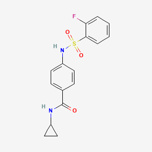 N-cyclopropyl-4-{[(2-fluorophenyl)sulfonyl]amino}benzamide