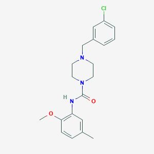 4-(3-chlorobenzyl)-N-(2-methoxy-5-methylphenyl)piperazine-1-carboxamide