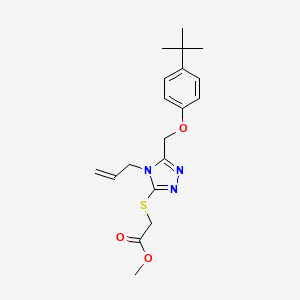 molecular formula C19H25N3O3S B10970642 methyl ({5-[(4-tert-butylphenoxy)methyl]-4-(prop-2-en-1-yl)-4H-1,2,4-triazol-3-yl}sulfanyl)acetate 