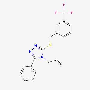 molecular formula C19H16F3N3S B10970648 3-phenyl-4-(prop-2-en-1-yl)-5-{[3-(trifluoromethyl)benzyl]sulfanyl}-4H-1,2,4-triazole 