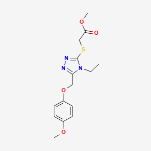 molecular formula C15H19N3O4S B10970649 methyl ({4-ethyl-5-[(4-methoxyphenoxy)methyl]-4H-1,2,4-triazol-3-yl}sulfanyl)acetate 