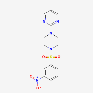 molecular formula C14H15N5O4S B10970669 2-{4-[(3-Nitrophenyl)sulfonyl]piperazin-1-yl}pyrimidine 