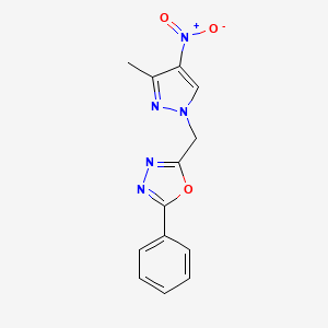 2-[(3-methyl-4-nitro-1H-pyrazol-1-yl)methyl]-5-phenyl-1,3,4-oxadiazole