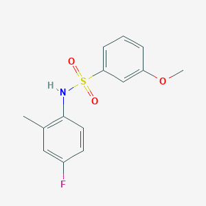 molecular formula C14H14FNO3S B10970684 N-(4-fluoro-2-methylphenyl)-3-methoxybenzenesulfonamide 