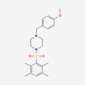 molecular formula C22H30N2O3S B10970692 1-(4-Methoxybenzyl)-4-[(2,3,5,6-tetramethylphenyl)sulfonyl]piperazine 