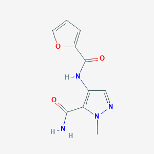 molecular formula C10H10N4O3 B10970709 4-[(furan-2-ylcarbonyl)amino]-1-methyl-1H-pyrazole-5-carboxamide 