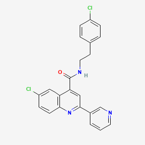 6-chloro-N-[2-(4-chlorophenyl)ethyl]-2-(pyridin-3-yl)quinoline-4-carboxamide