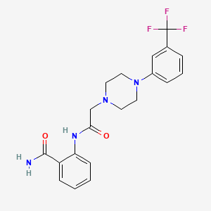 molecular formula C20H21F3N4O2 B10970730 2-[({4-[3-(Trifluoromethyl)phenyl]piperazin-1-yl}acetyl)amino]benzamide 