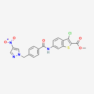 methyl 3-chloro-6-[({4-[(4-nitro-1H-pyrazol-1-yl)methyl]phenyl}carbonyl)amino]-1-benzothiophene-2-carboxylate