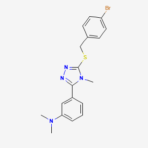 molecular formula C18H19BrN4S B10970763 3-{5-[(4-bromobenzyl)sulfanyl]-4-methyl-4H-1,2,4-triazol-3-yl}-N,N-dimethylaniline 