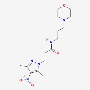 molecular formula C15H25N5O4 B10970777 3-(3,5-dimethyl-4-nitro-1H-pyrazol-1-yl)-N-[3-(morpholin-4-yl)propyl]propanamide 