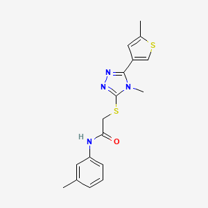 2-{[4-methyl-5-(5-methylthiophen-3-yl)-4H-1,2,4-triazol-3-yl]sulfanyl}-N-(3-methylphenyl)acetamide