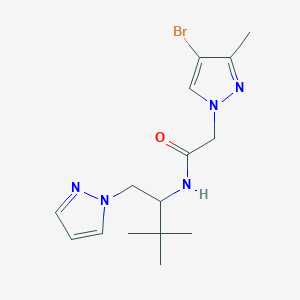 2-(4-bromo-3-methyl-1H-pyrazol-1-yl)-N-[3,3-dimethyl-1-(1H-pyrazol-1-yl)butan-2-yl]acetamide