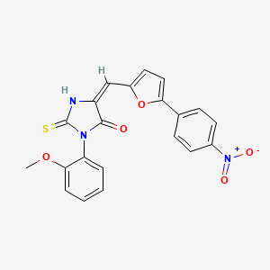 molecular formula C21H15N3O5S B10970839 (5E)-3-(2-methoxyphenyl)-5-{[5-(4-nitrophenyl)furan-2-yl]methylidene}-2-thioxoimidazolidin-4-one 