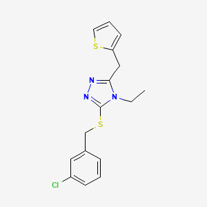 3-[(3-chlorobenzyl)sulfanyl]-4-ethyl-5-(thiophen-2-ylmethyl)-4H-1,2,4-triazole