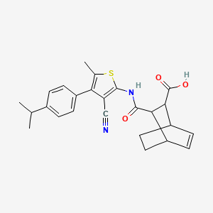 3-({3-Cyano-5-methyl-4-[4-(propan-2-yl)phenyl]thiophen-2-yl}carbamoyl)bicyclo[2.2.2]oct-5-ene-2-carboxylic acid