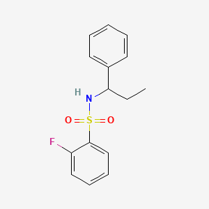 molecular formula C15H16FNO2S B10970922 2-fluoro-N-(1-phenylpropyl)benzenesulfonamide 