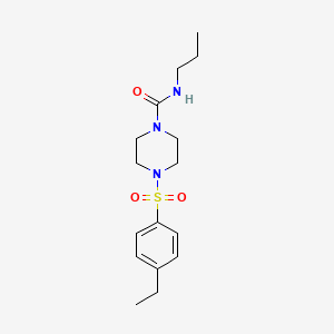 molecular formula C16H25N3O3S B10970937 4-[(4-ethylphenyl)sulfonyl]-N-propylpiperazine-1-carboxamide 