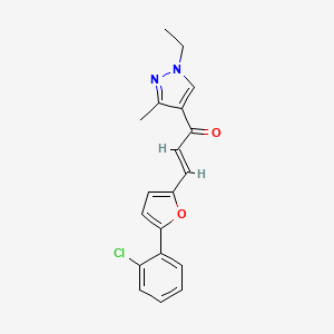 (2E)-3-[5-(2-chlorophenyl)furan-2-yl]-1-(1-ethyl-3-methyl-1H-pyrazol-4-yl)prop-2-en-1-one