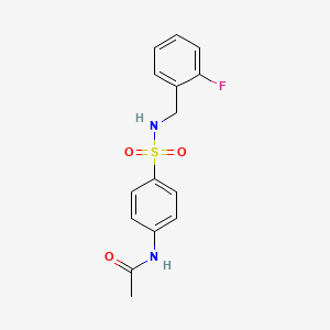 molecular formula C15H15FN2O3S B10971006 N-{4-[(2-fluorobenzyl)sulfamoyl]phenyl}acetamide 